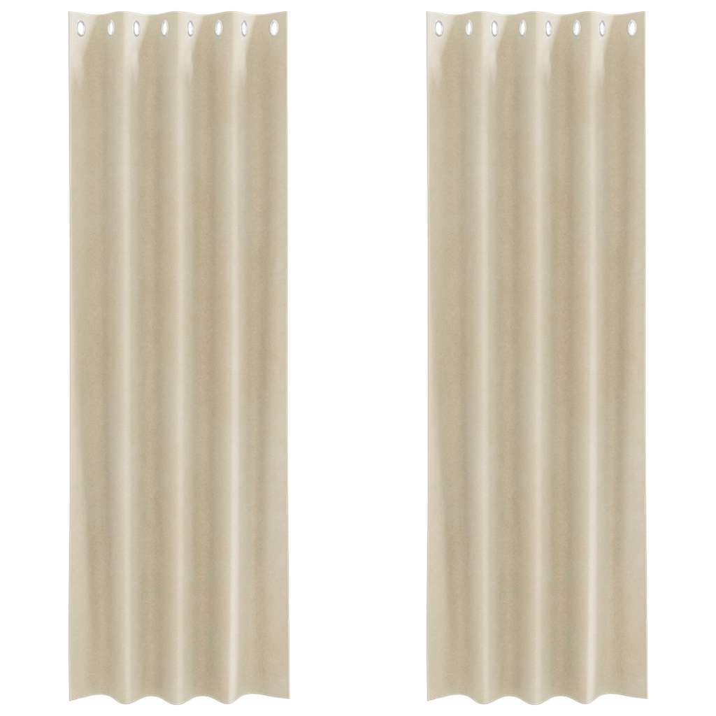 Tende oscuranti 2 pcs Crema 140 x 225 cm Velluto