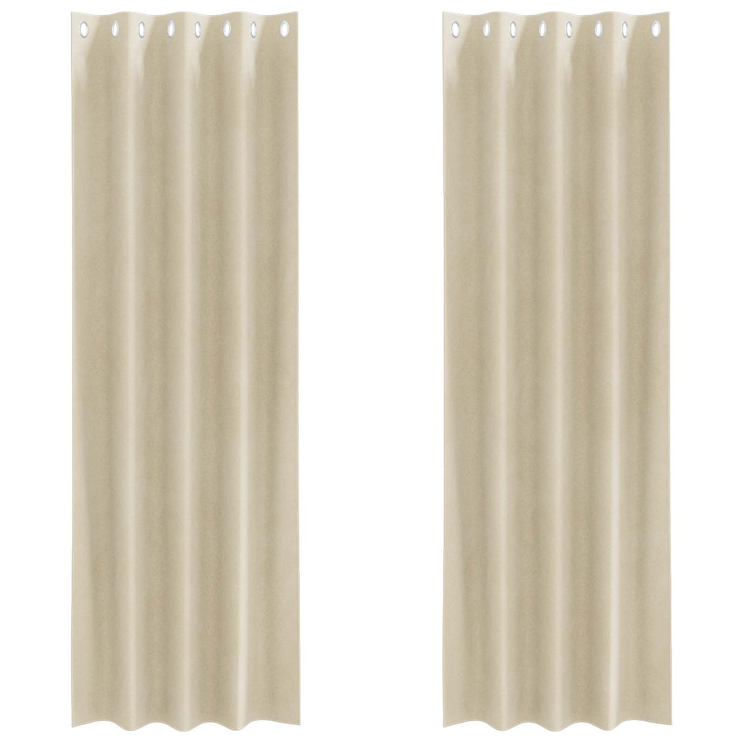 Tende oscuranti 2 pcs Crema 140 x 245 cm Velluto | homemem39
