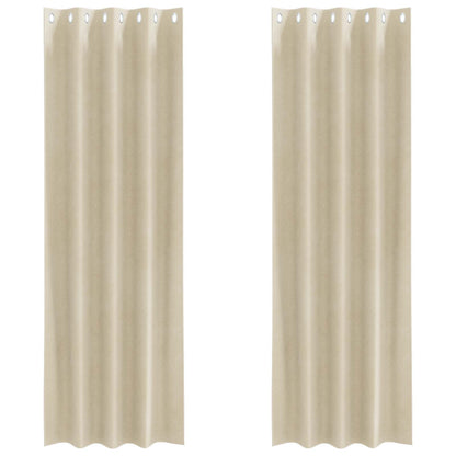 Tende oscuranti 2 pcs Crema 140 x 245 cm Velluto | homemem39