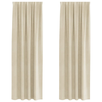 Tende oscuranti 2 pcs Crema 140 x 225 cm Velluto