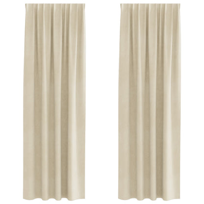 Tende oscuranti 2 pcs Crema 140 x 260 cm Velluto