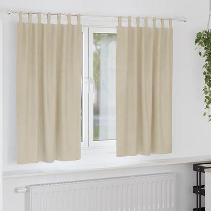 Tende oscuranti 2 pcs Crema 140 x 175 cm Velluto | homemem39