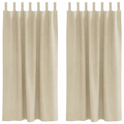 Tende oscuranti 2 pcs Crema 140 x 175 cm Velluto | homemem39