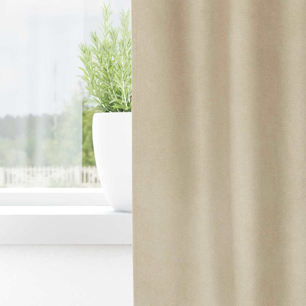 Tende oscuranti 2 pcs Crema 140 x 245 cm Velluto | homemem39