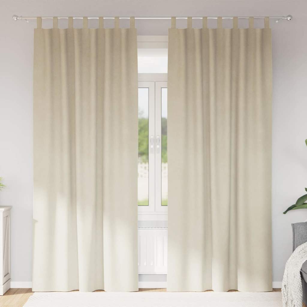 Tende oscuranti 2 pcs Crema 140 x 260 cm Velluto | homemem39