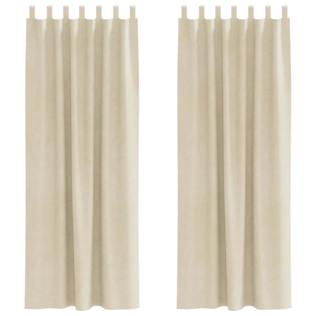 Tende oscuranti 2 pcs Crema 140 x 260 cm Velluto | homemem39