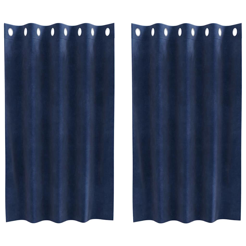 Tende oscuranti 2 pcs Blu Scuro 140 x 140 cm Velluto
