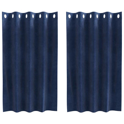 Tende oscuranti 2 pcs Blu Scuro 140 x 140 cm Velluto