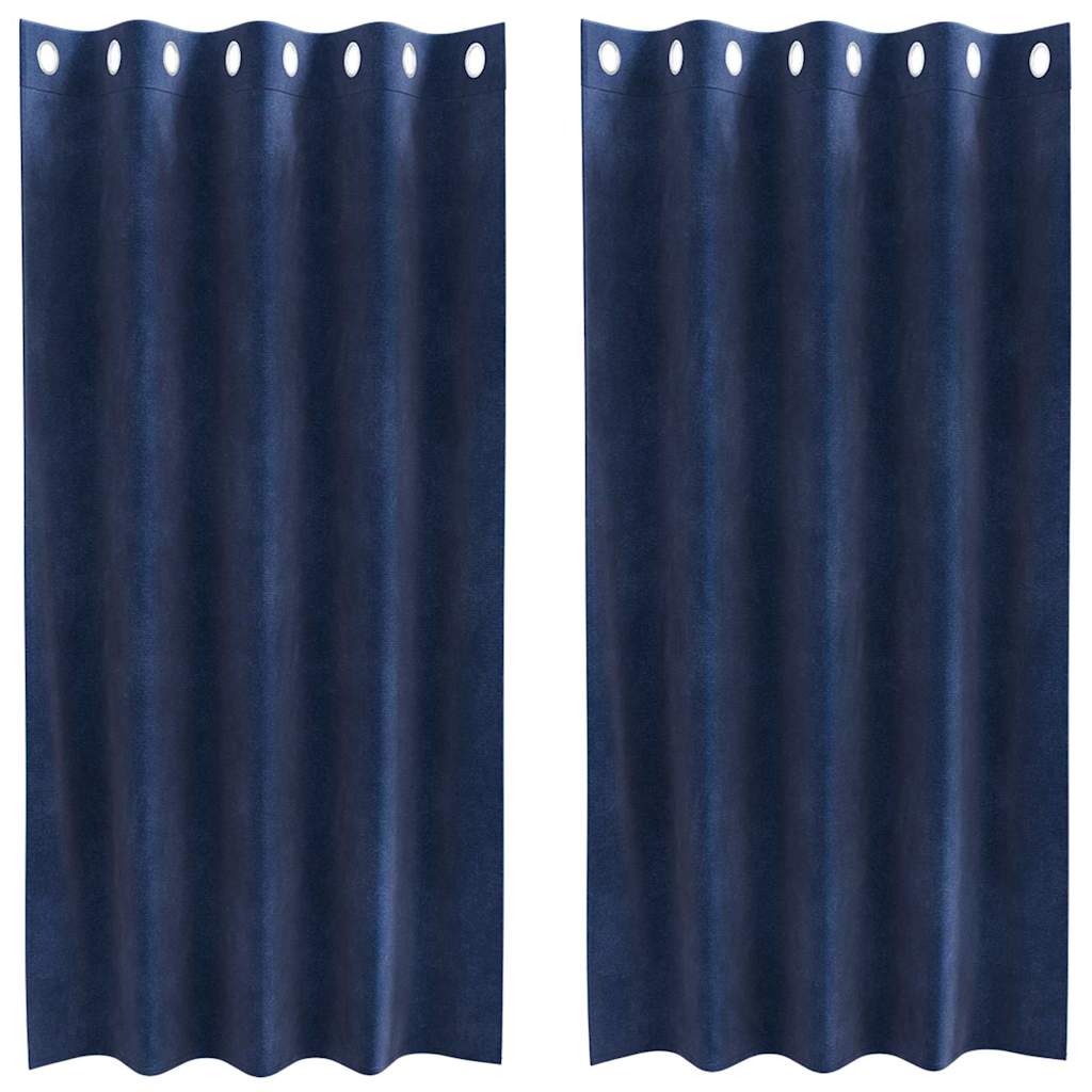 Tende oscuranti 2 pcs Blu Scuro 140 x 175 cm Velluto