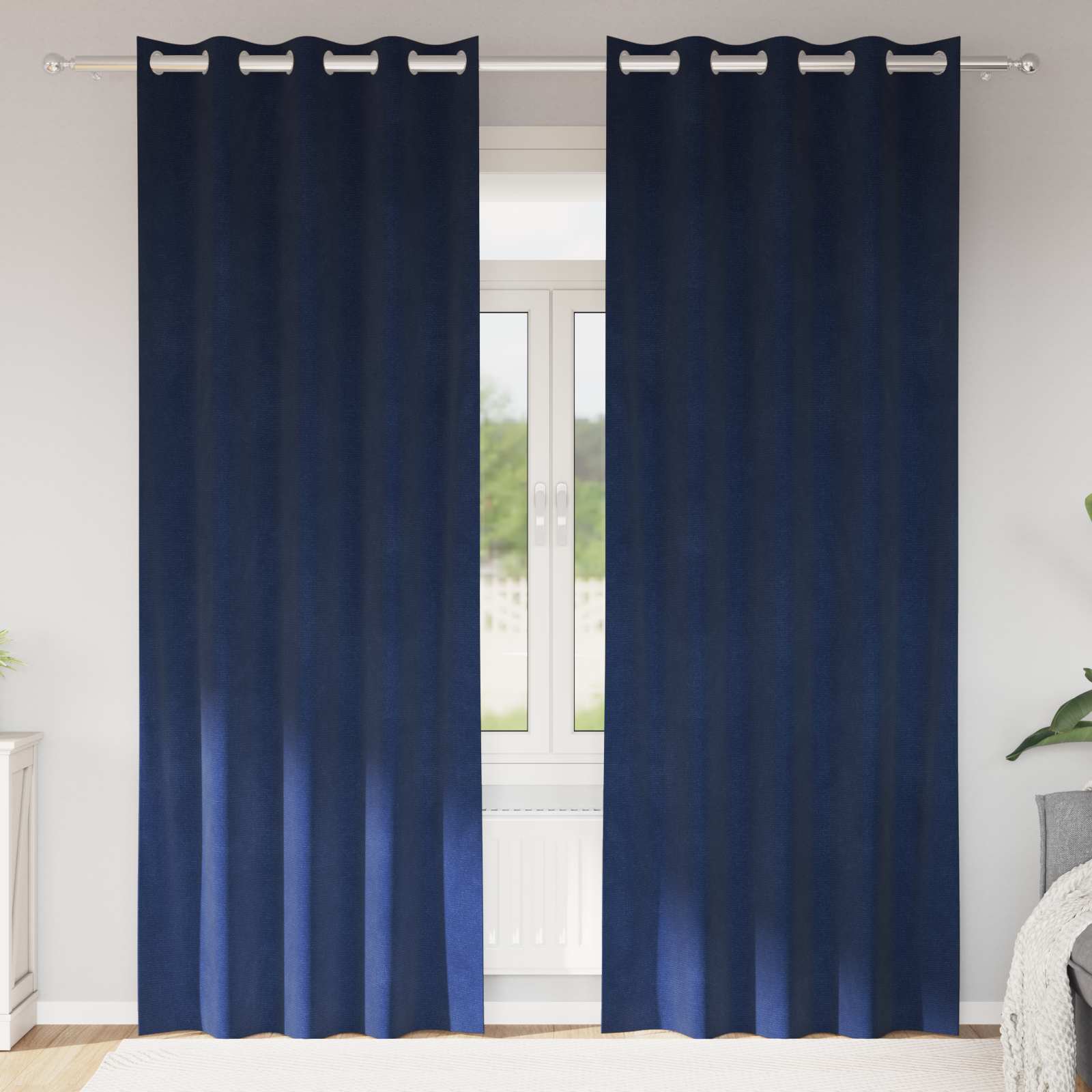 Tende oscuranti 2 pcs Blu Scuro 140 x 225 cm Velluto | homemem39