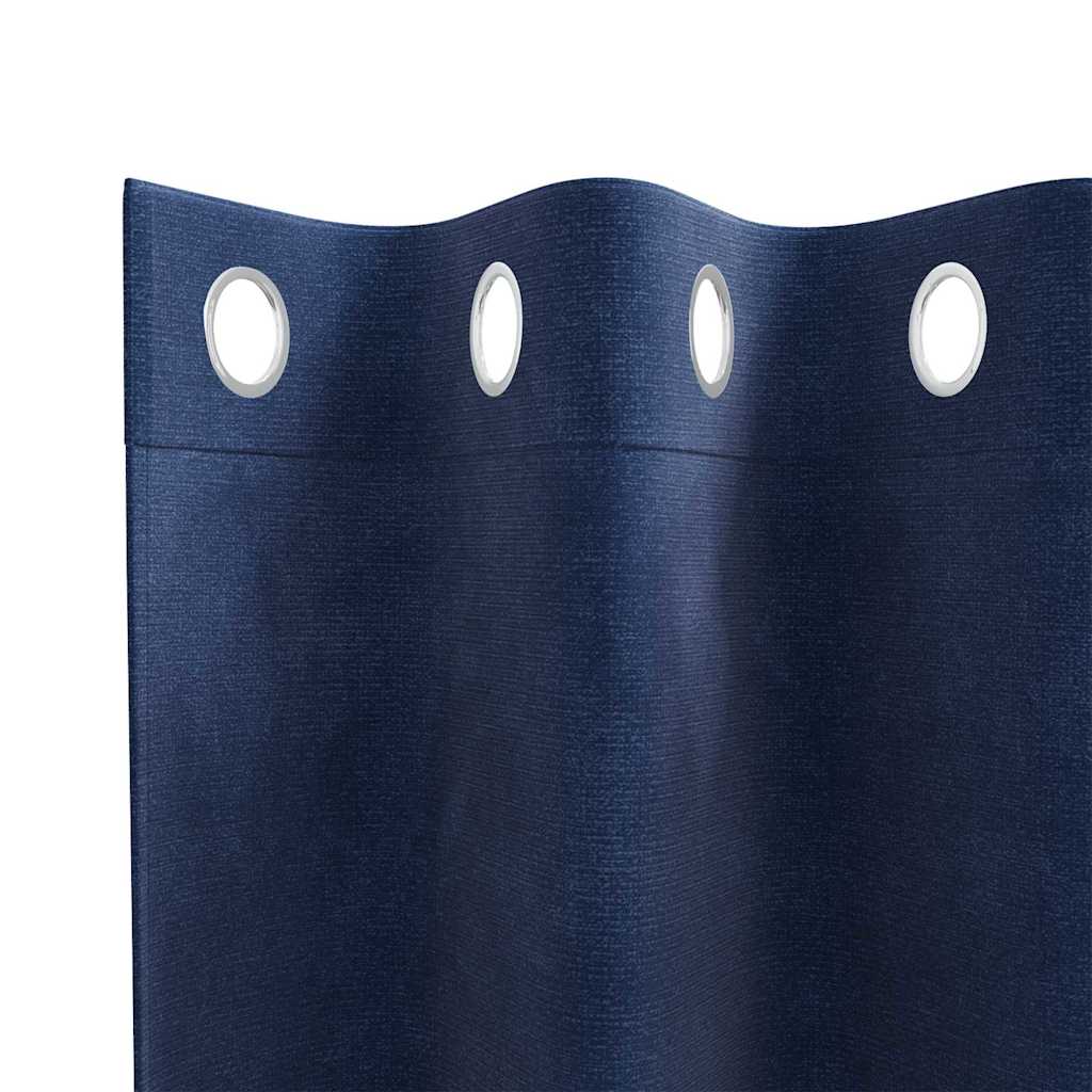 Tende oscuranti 2 pcs Blu Scuro 140 x 245 cm Velluto | homemem39