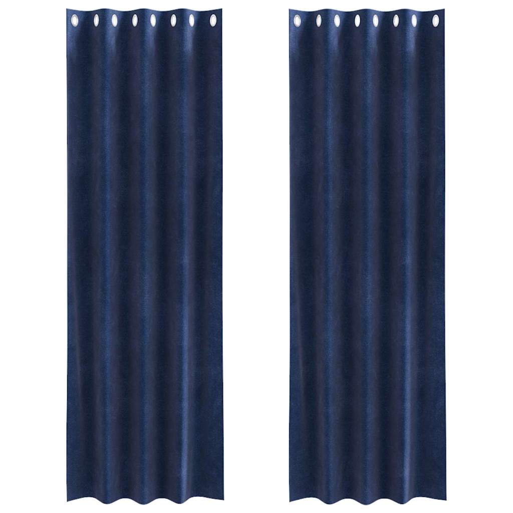 Tende oscuranti 2 pcs Blu Scuro 140 x 245 cm Velluto | homemem39