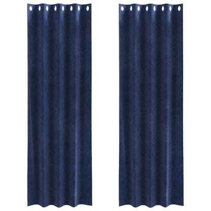 Tende oscuranti 2 pcs Blu Scuro 140 x 245 cm Velluto | homemem39