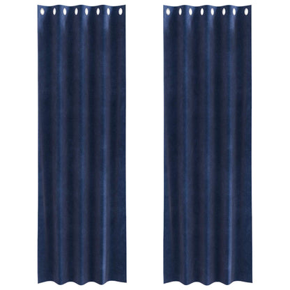 Tende oscuranti 2 pcs Blu Scuro 140 x 260 cm Velluto | homemem39