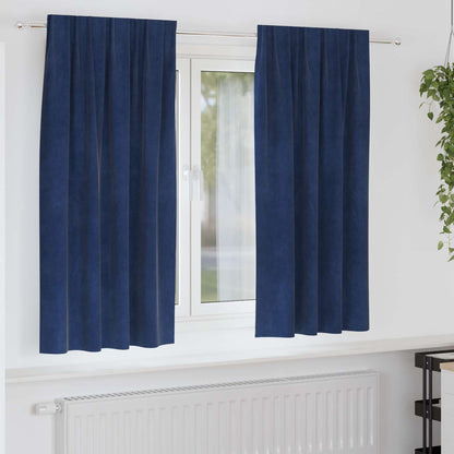 Tende oscuranti 2 pcs Blu Scuro 140 x 175 cm Velluto | homemem39
