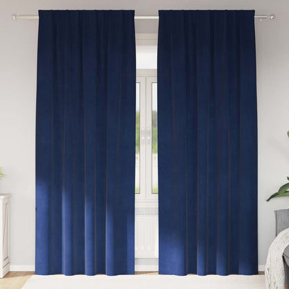 Tende oscuranti 2 pcs Blu Scuro 140 x 225 cm Velluto