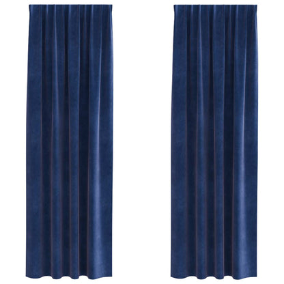Tende oscuranti 2 pcs Blu Scuro 140 x 225 cm Velluto
