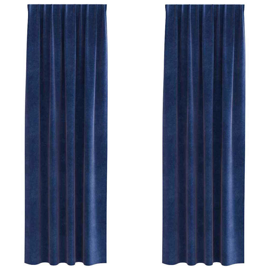 Tende oscuranti 2 pcs Blu Scuro 140 x 245 cm Velluto | homemem39