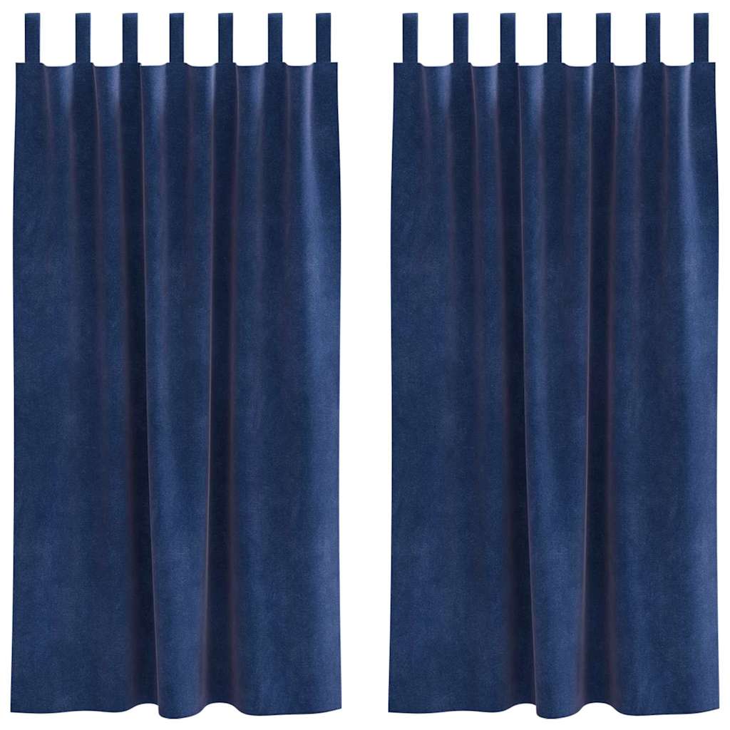 Tende oscuranti 2 pcs Blu Scuro 140 x 175 cm Velluto