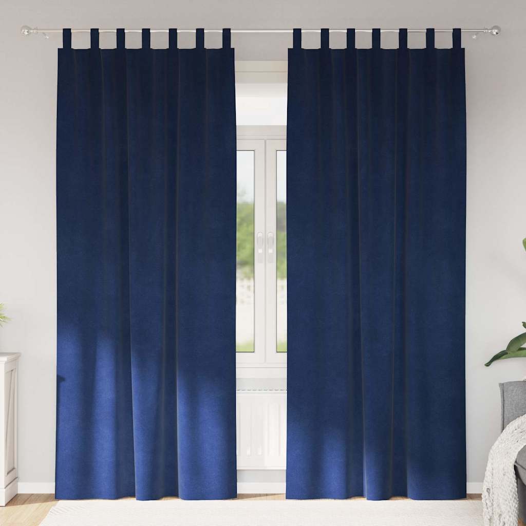 Tende oscuranti 2 pcs Blu Scuro 140 x 225 cm Velluto | homemem39