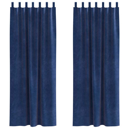 Tende oscuranti 2 pcs Blu Scuro 140 x 245 cm Velluto | homemem39