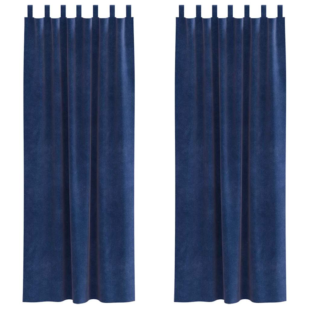 Tende oscuranti 2 pcs Blu Scuro 140 x 260 cm Velluto | homemem39