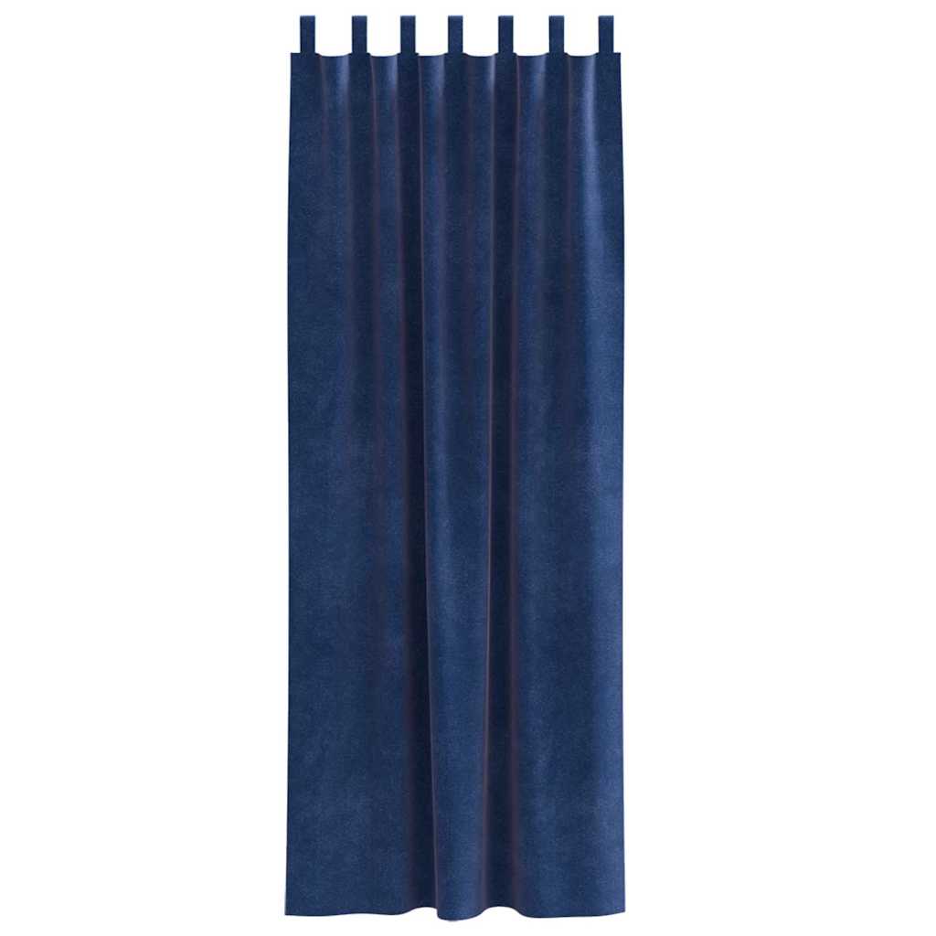 Tende oscuranti 2 pcs Blu Scuro 140 x 260 cm Velluto | homemem39