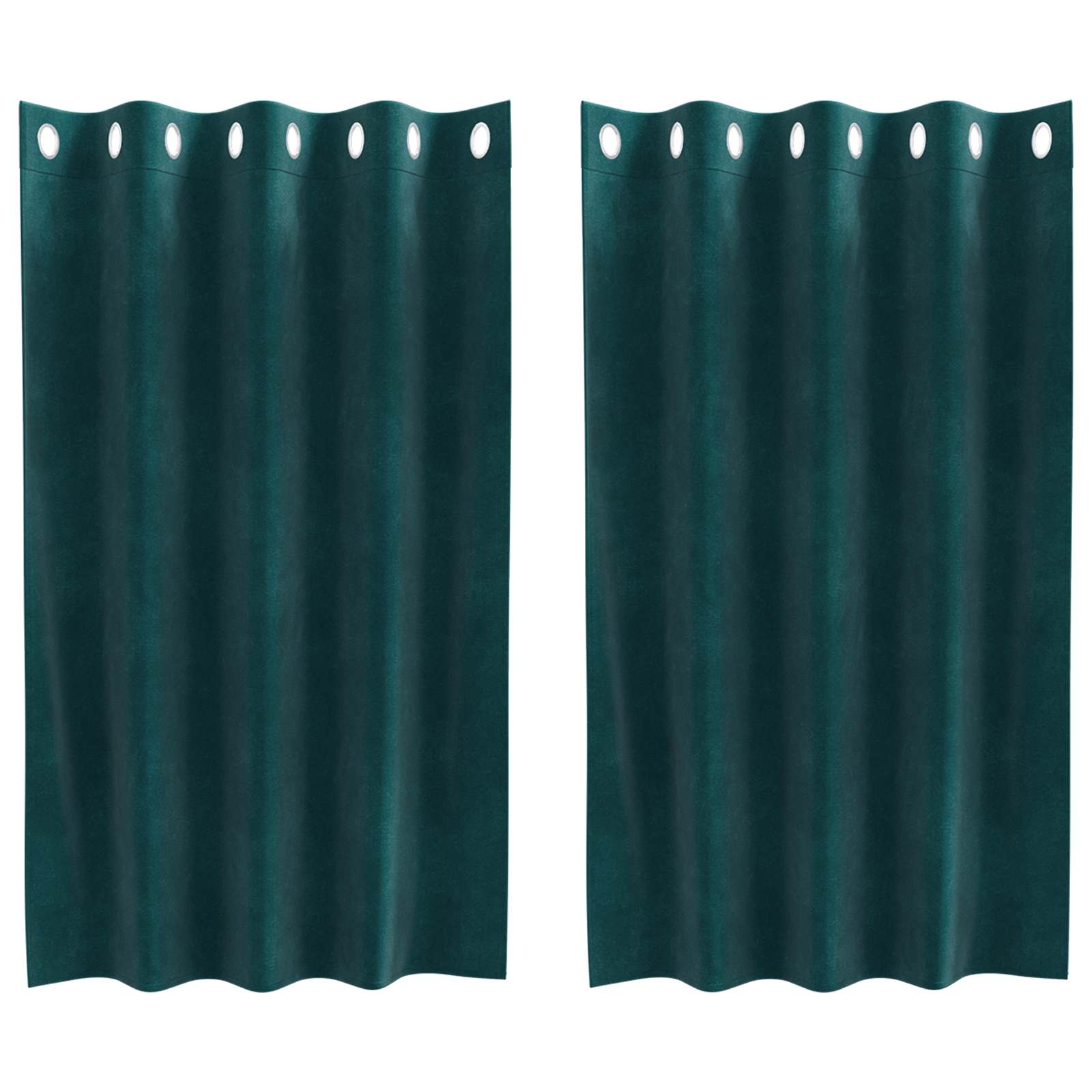 Tende oscuranti 2 pcs Verde Scuro 140 x 140 cm Velluto | homemem39