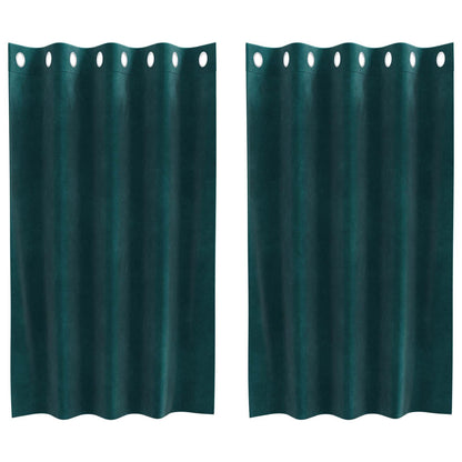Tende oscuranti 2 pcs Verde Scuro 140 x 140 cm Velluto | homemem39