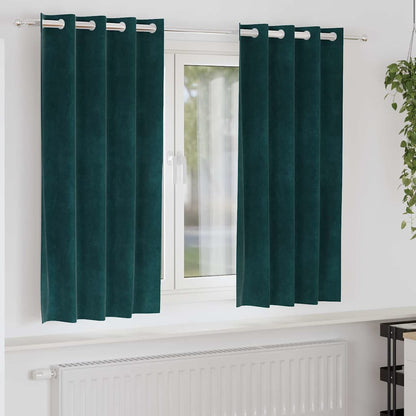 Tende oscuranti 2 pcs Verde Scuro 140 x 175 cm Velluto | homemem39
