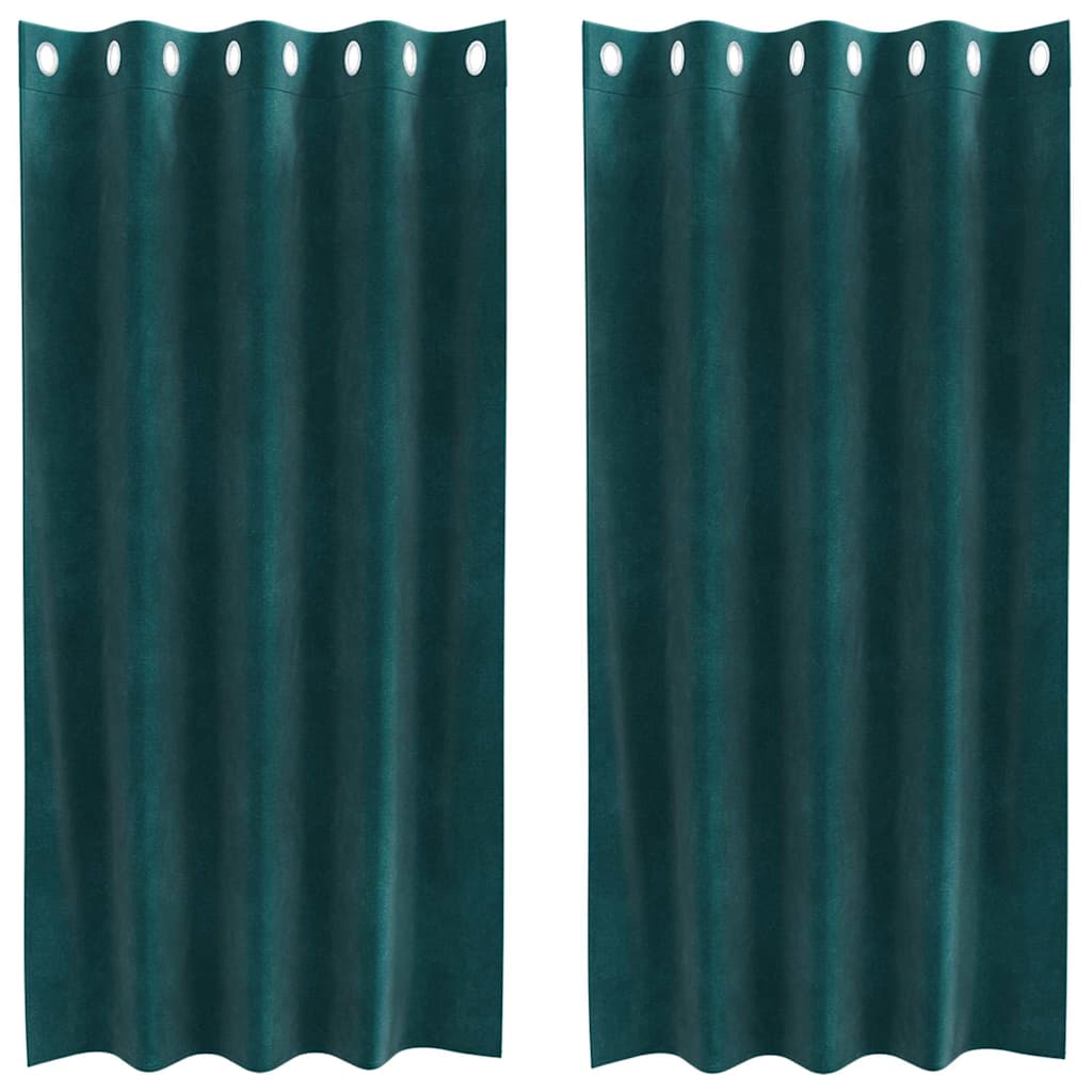 Tende oscuranti 2 pcs Verde Scuro 140 x 175 cm Velluto | homemem39
