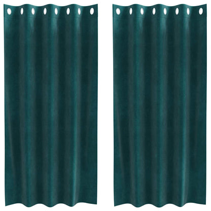 Tende oscuranti 2 pcs Verde Scuro 140 x 175 cm Velluto | homemem39