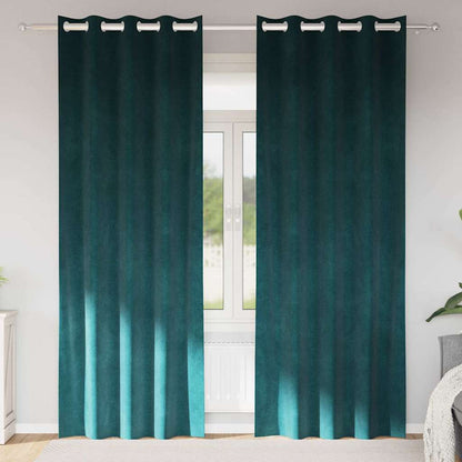 Tende oscuranti 2 pcs Verde Scuro 140 x 225 cm Velluto | homemem39