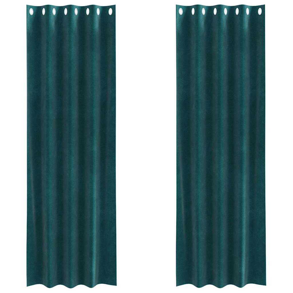 Tende oscuranti 2 pcs Verde Scuro 140 x 260 cm Velluto