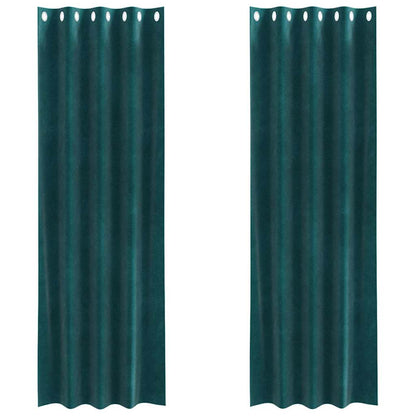 Tende oscuranti 2 pcs Verde Scuro 140 x 260 cm Velluto
