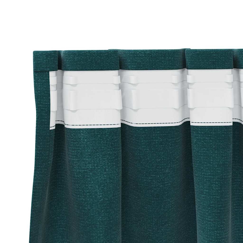 Tende oscuranti 2 pcs Verde Scuro 140 x 140 cm Velluto | homemem39