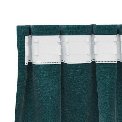 Tende oscuranti 2 pcs Verde Scuro 140 x 140 cm Velluto | homemem39