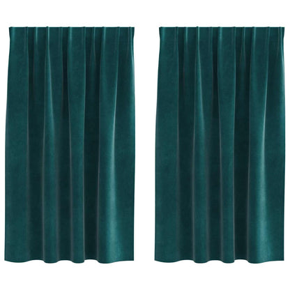 Tende oscuranti 2 pcs Verde Scuro 140 x 140 cm Velluto | homemem39