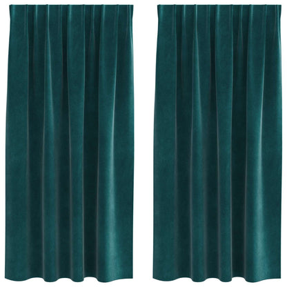 Tende oscuranti 2 pcs Verde Scuro 140 x 175 cm Velluto | homemem39
