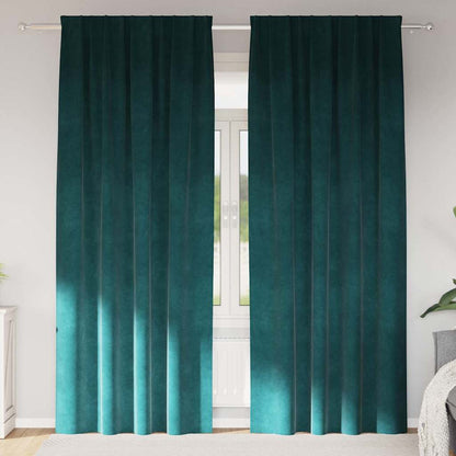 Tende oscuranti 2 pcs Verde Scuro 140 x 225 cm Velluto | homemem39