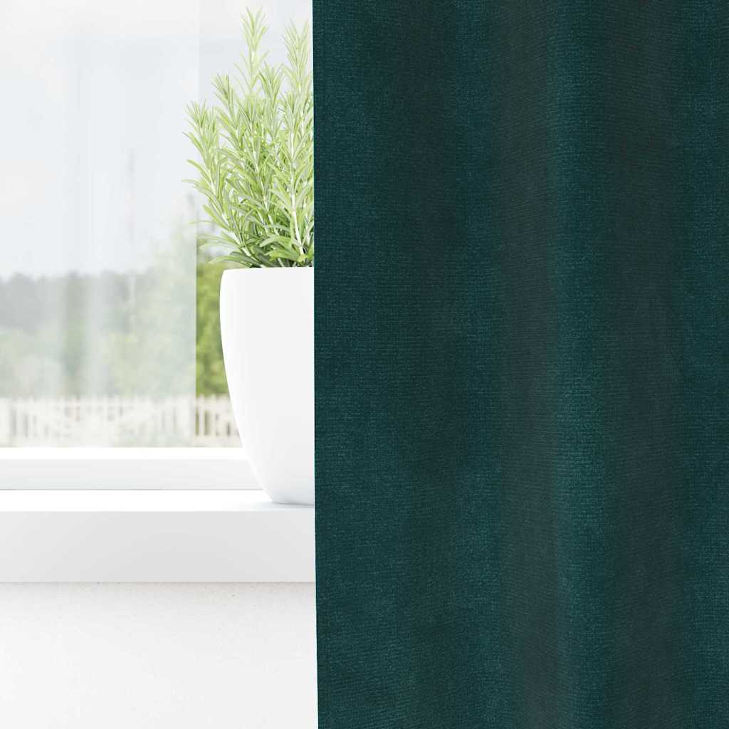 Tende oscuranti 2 pcs Verde Scuro 140 x 245 cm Velluto | homemem39