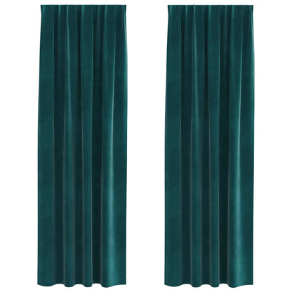 Tende oscuranti 2 pcs Verde Scuro 140 x 245 cm Velluto | homemem39