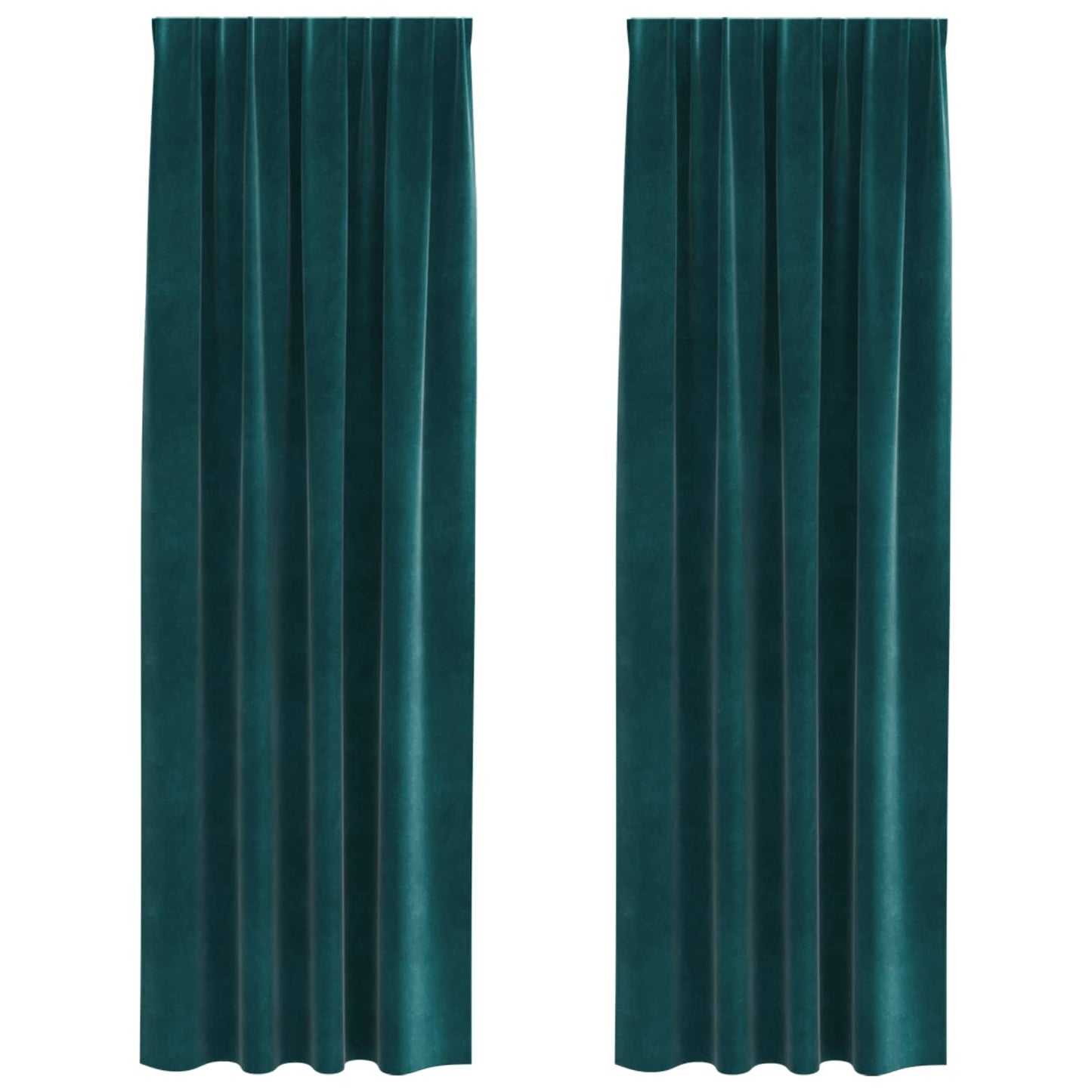 Tende oscuranti 2 pcs Verde Scuro 140 x 260 cm Velluto | homemem39