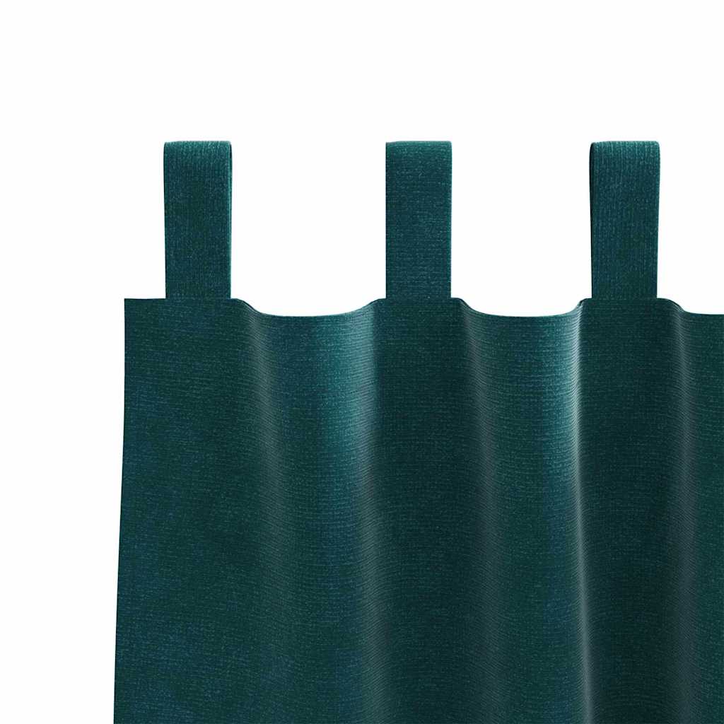 Tende con tende 2 pcs Verde Scuro 140 x 140 cm Velluto