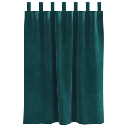 Tende con tende 2 pcs Verde Scuro 140 x 140 cm Velluto
