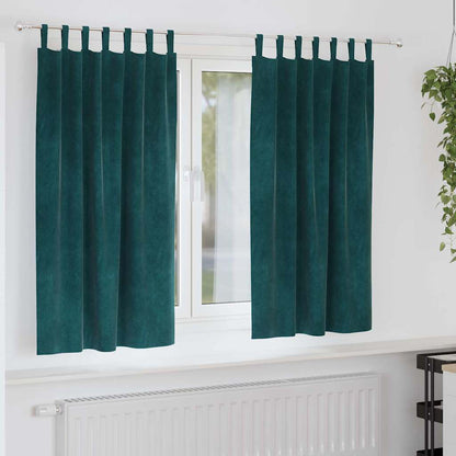 Tende oscuranti 2 pcs Verde Scuro 140 x 175 cm Velluto