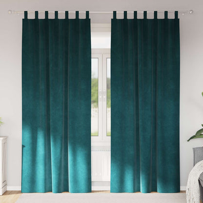 Tende oscuranti 2 pcs Verde Scuro 140 x 245 cm Velluto | homemem39
