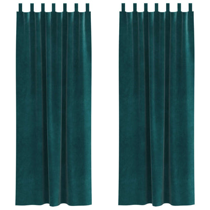 Tende oscuranti 2 pcs Verde Scuro 140 x 245 cm Velluto | homemem39