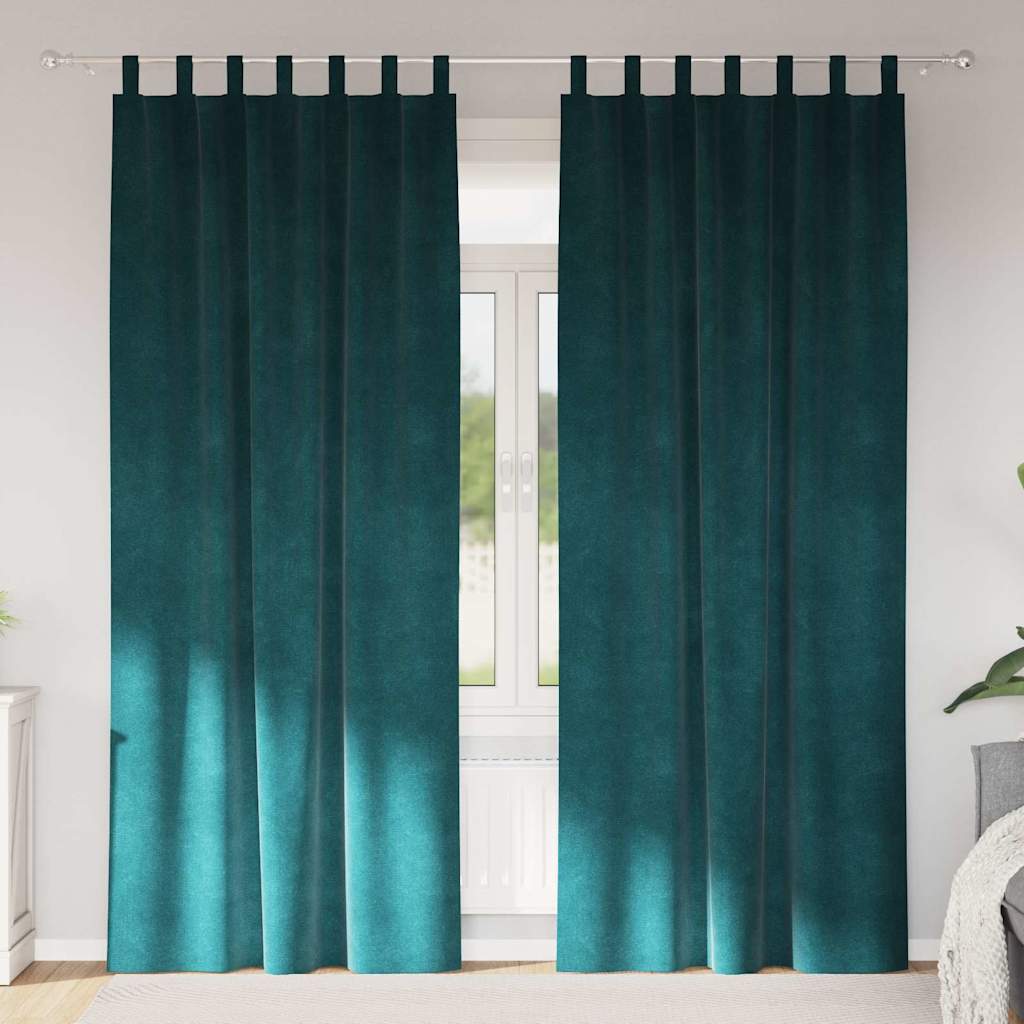 Tende oscuranti 2 pcs Verde Scuro 140 x 260 cm Velluto | homemem39