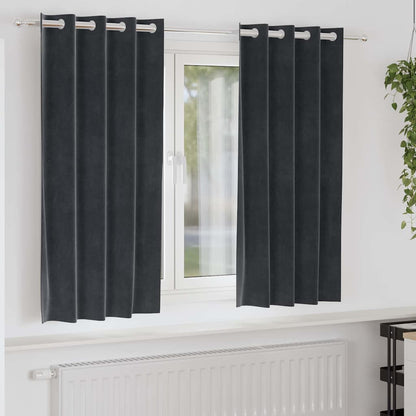 Tende oscuranti 2 pcs Grigio scuro 140 x 175 cm Velluto | homemem39